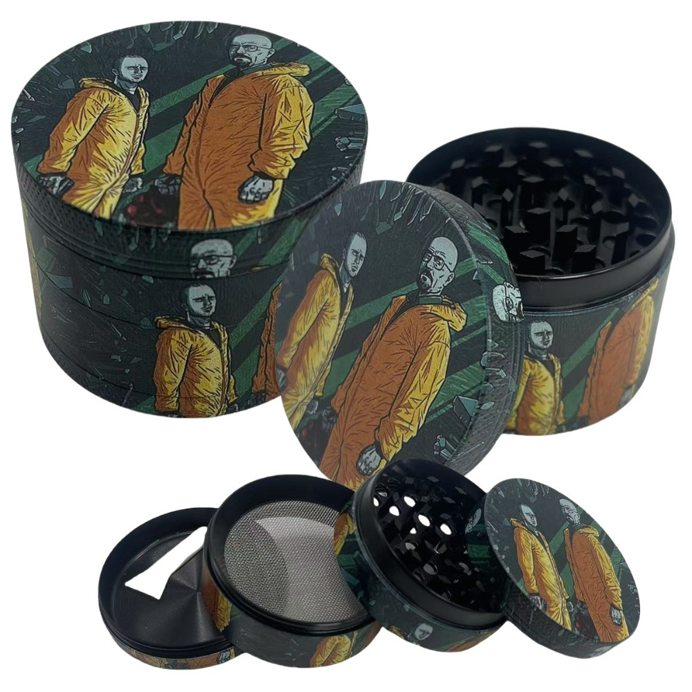 Vape Accessory - 50mm Metal Herb Grinder Cartoon 4-Layers
