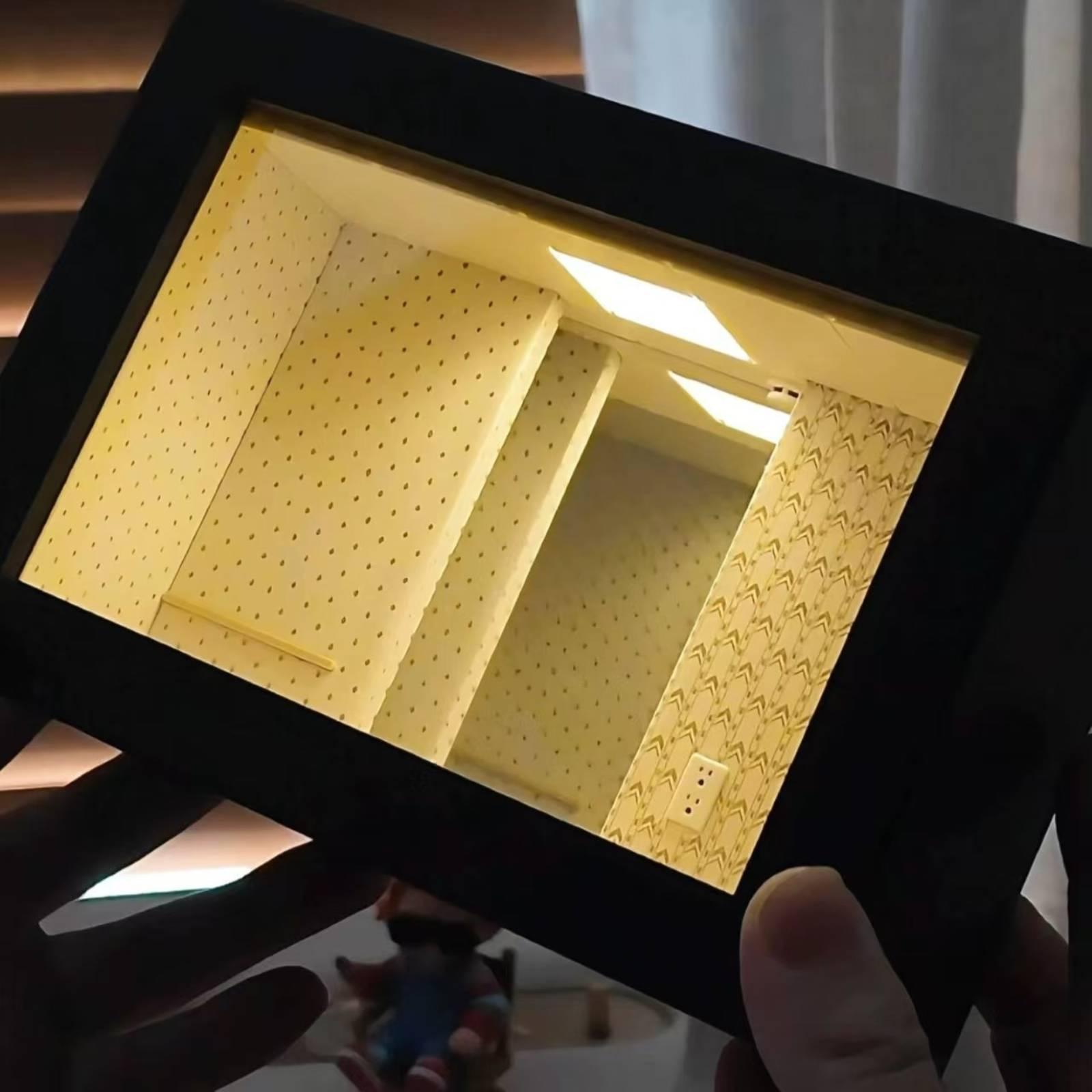 Wooden Shadow Box Endless Mirr - Battery Case Storage ulasan dan harga