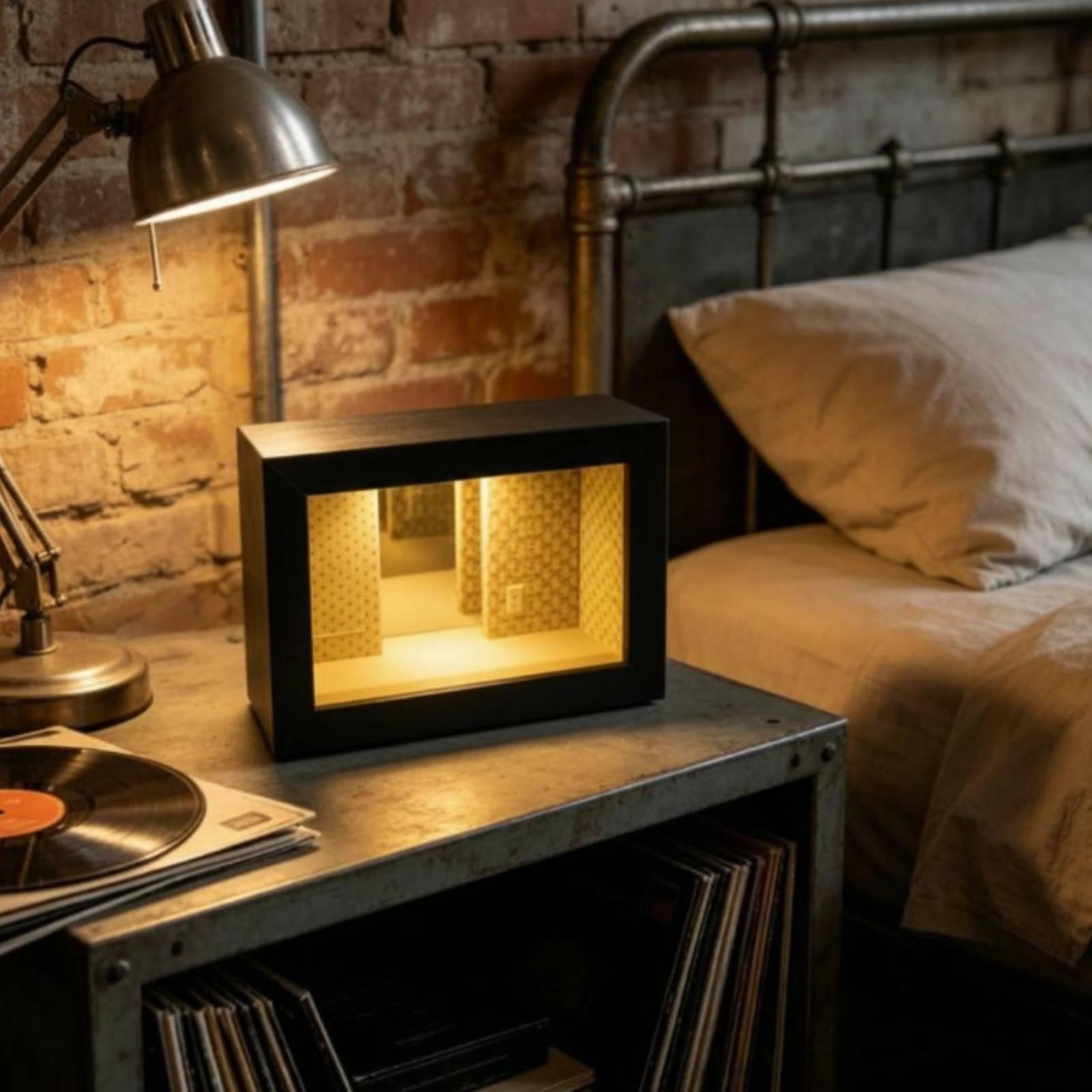 Wooden Shadow Box Endless Mirr - Battery Case Storage ulasan dan harga